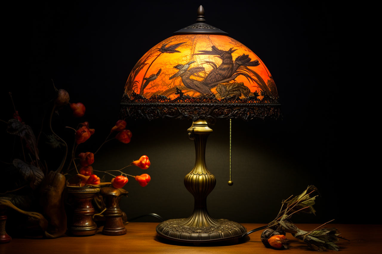 Vieille lampe vintage en oeuvre d'art