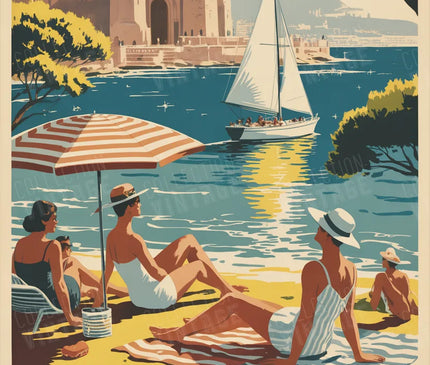 affiche design vintage antibes