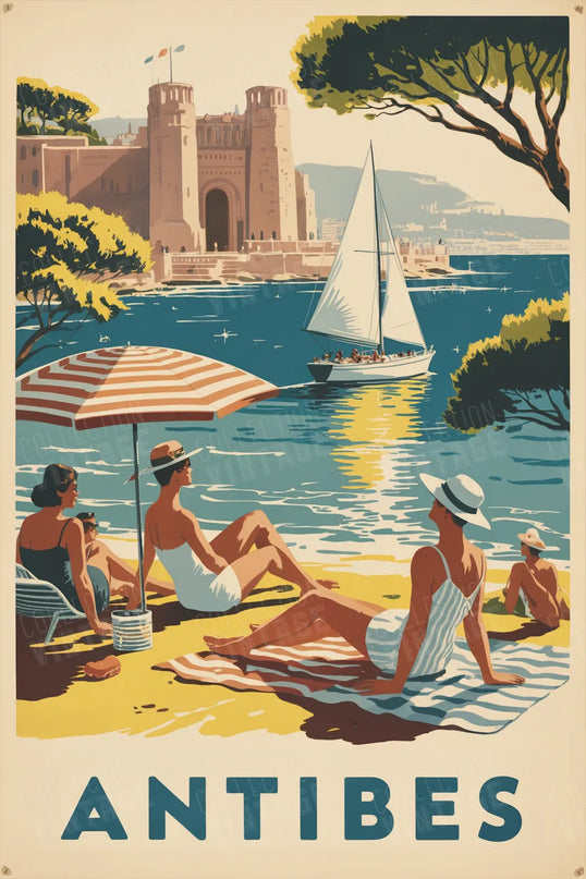affiche design vintage antibes