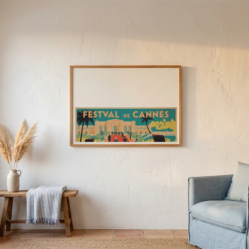 affiche festival de cannes style ligne claire