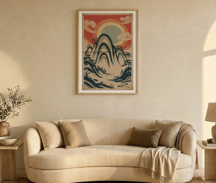 affiche chine design abstrait asiatique