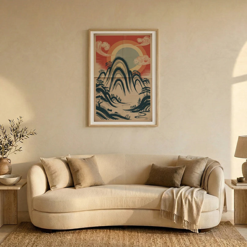 affiche chine design abstrait asiatique