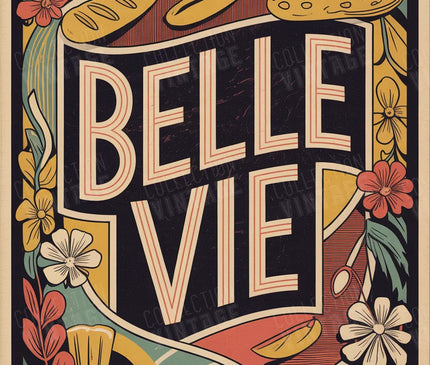affiche année rétro typographie française