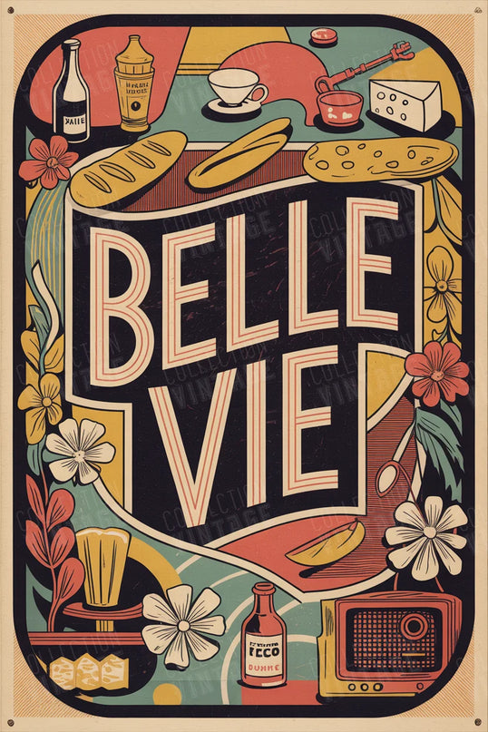 affiche année rétro typographie française