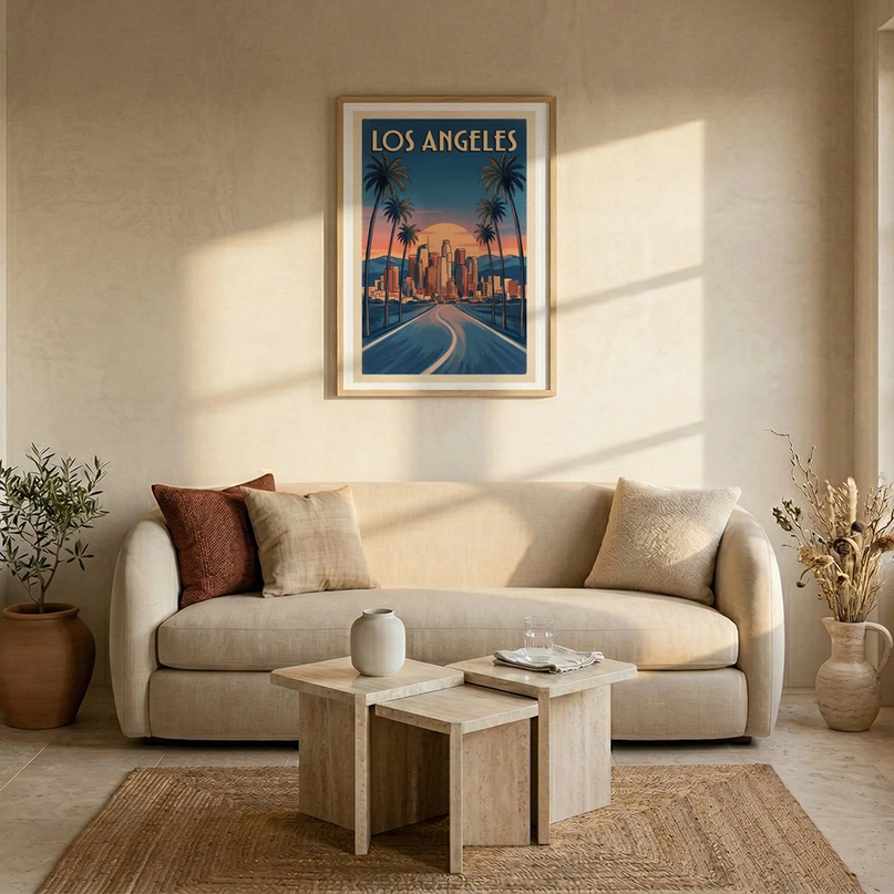 affiche los angeles art photographique vintage
