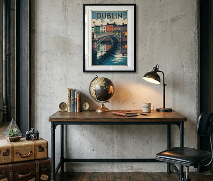 affiche dublin aquarelle vintage