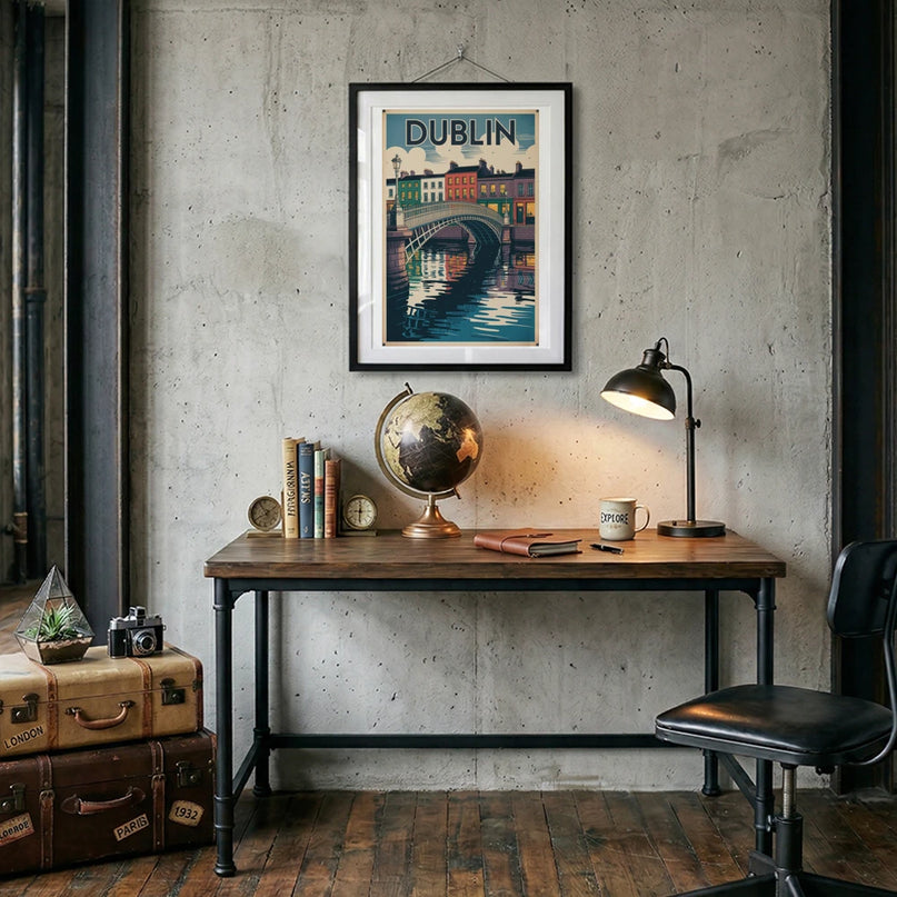 affiche dublin aquarelle vintage