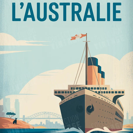 affiche ancienne compagnie maritime australie