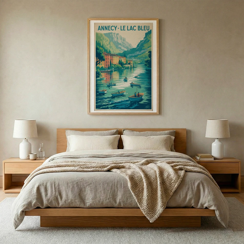 affiche annecy vintage style peinture