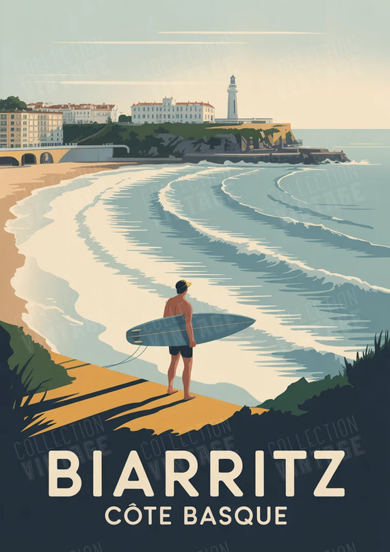 affiches biarritz style affiche de voyage