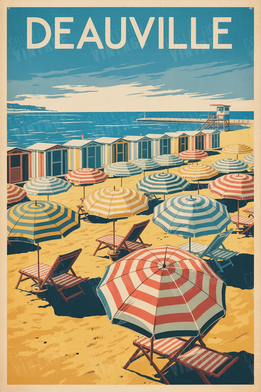 affiche deauville vintage minimaliste