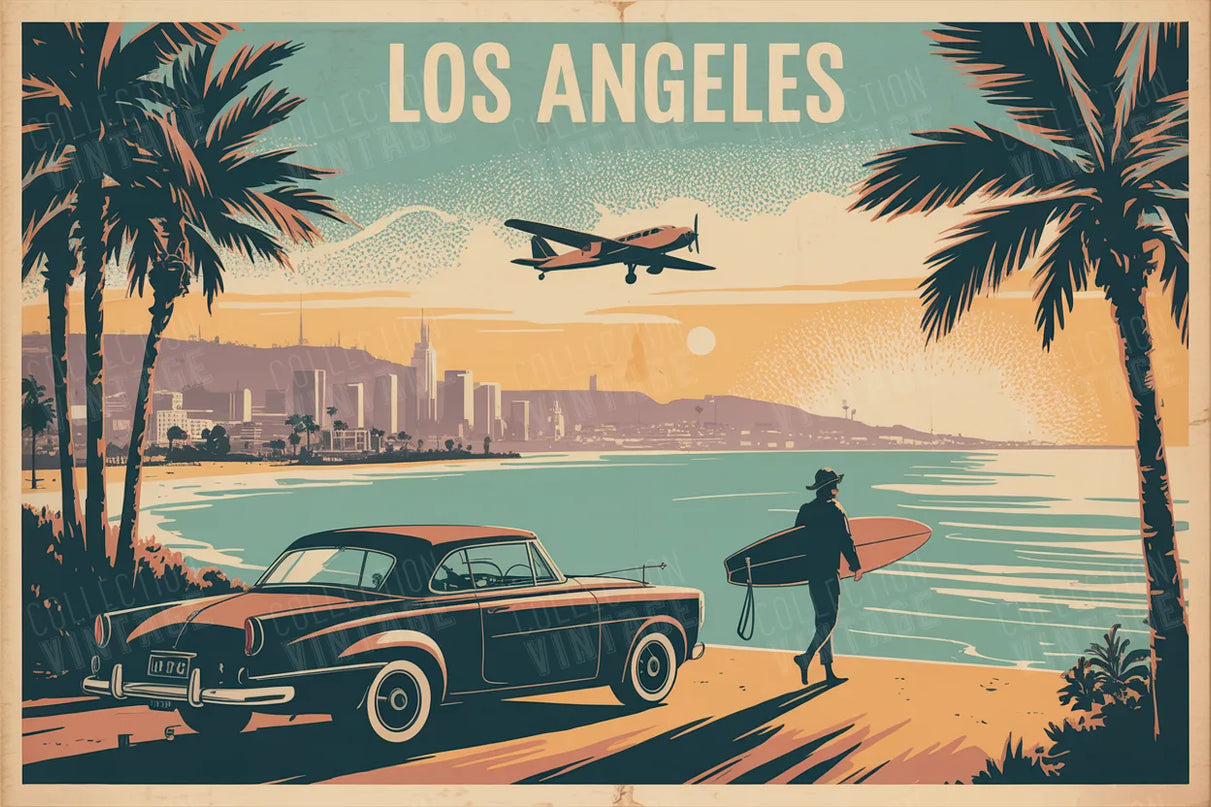 affiche los angeles art photographique vintage