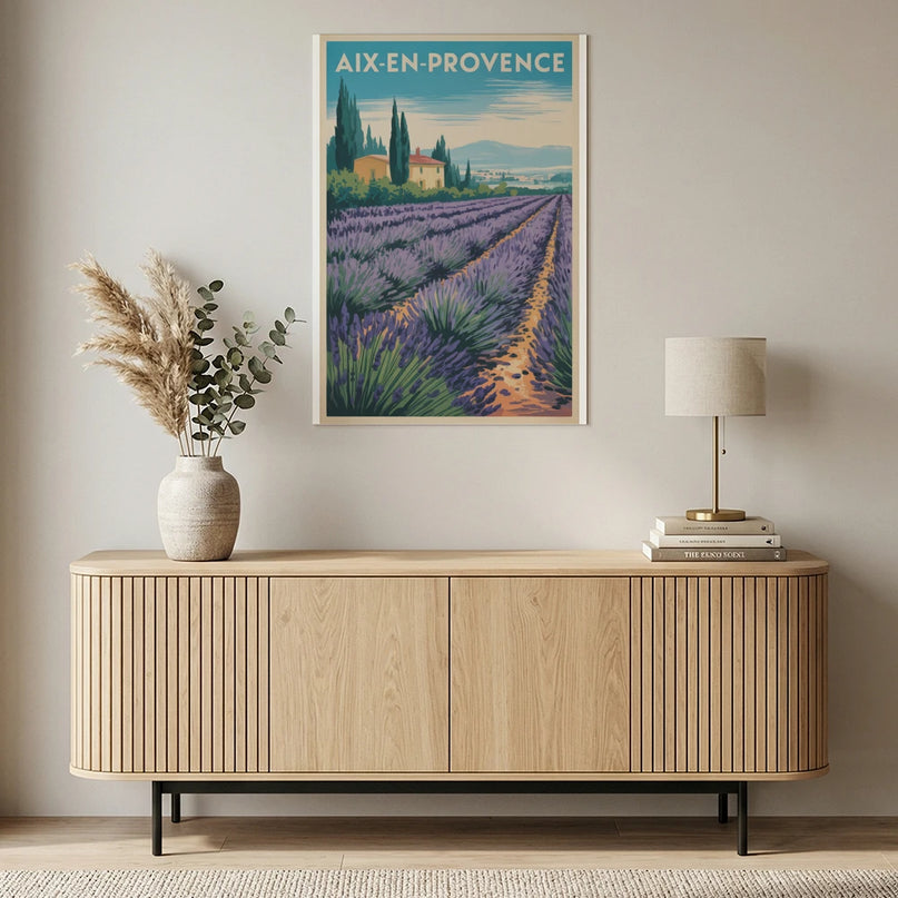 affiche aix en provence champs de lavande