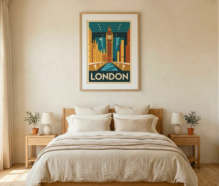 affiche carte londres vintage