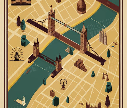 affiche plan ancien de londres