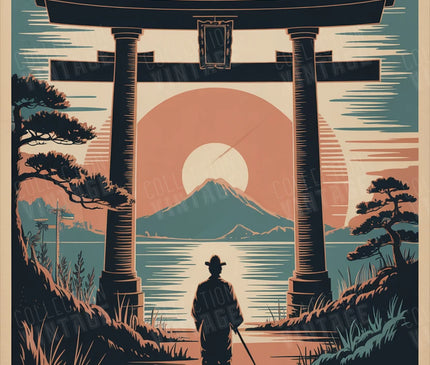 affiche japonaise minimaliste vintage