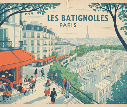 affiche batignolles paris vintage