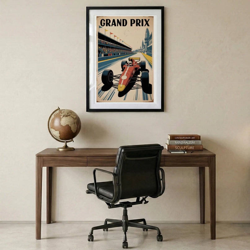 affiche grand prix f1 affiche publicitaire vintage