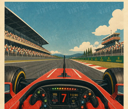 affiche grand prix f1 vue cockpit