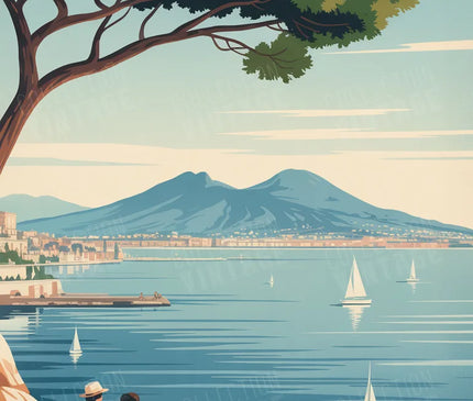 affiche baie de naples vintage