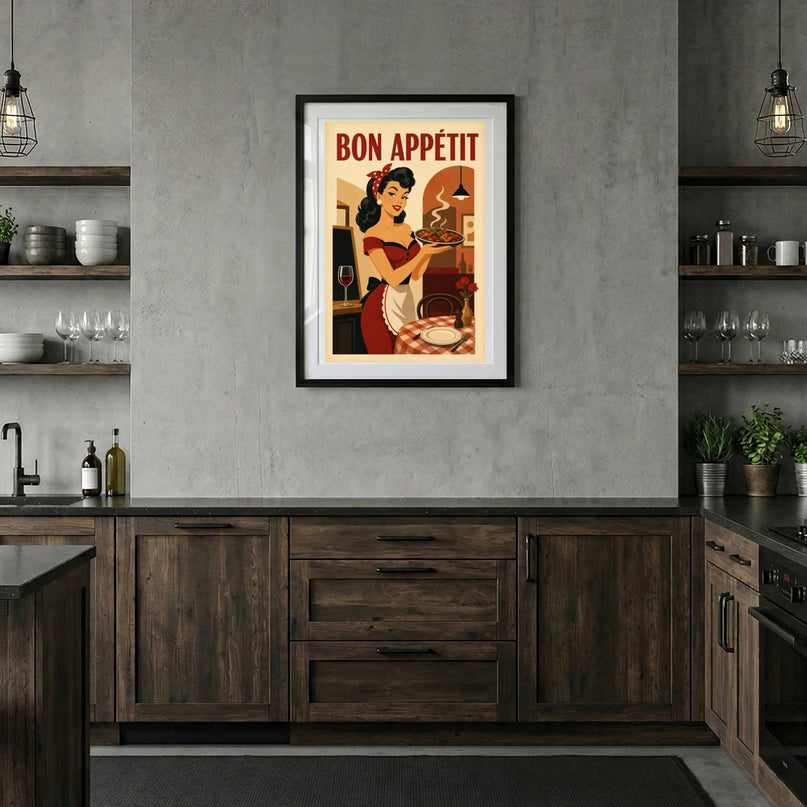 affiche vintage pin up publicité restaurant