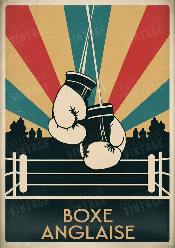 affiche boxe vintage