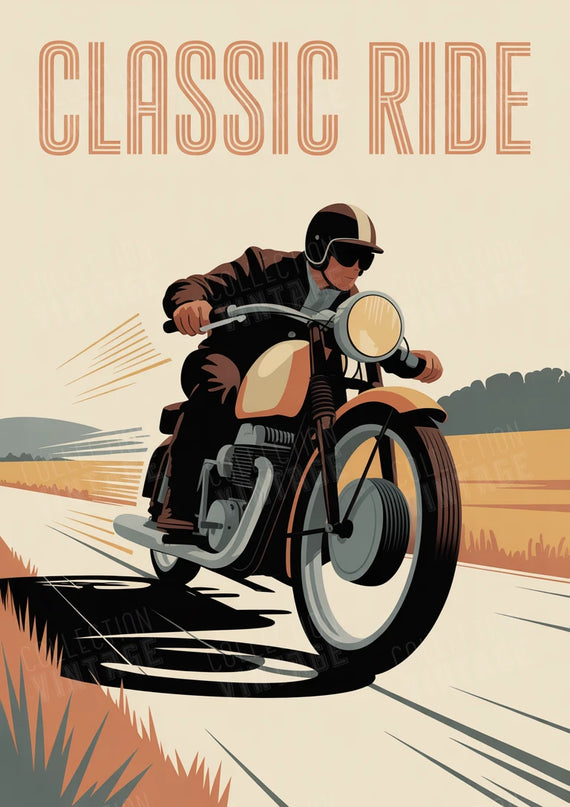 poster moto ancienne retro