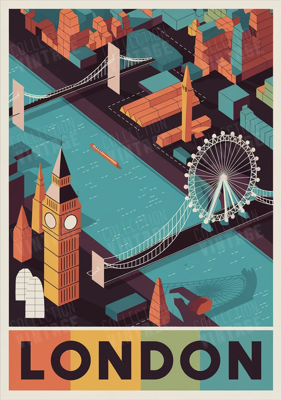 Affiche londres panorama urbain