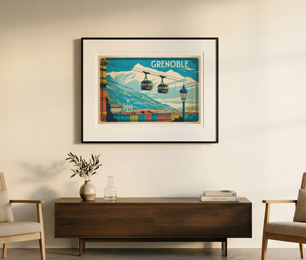 affiche grenoble style années 70