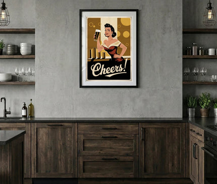 affiche pin up bière vintage