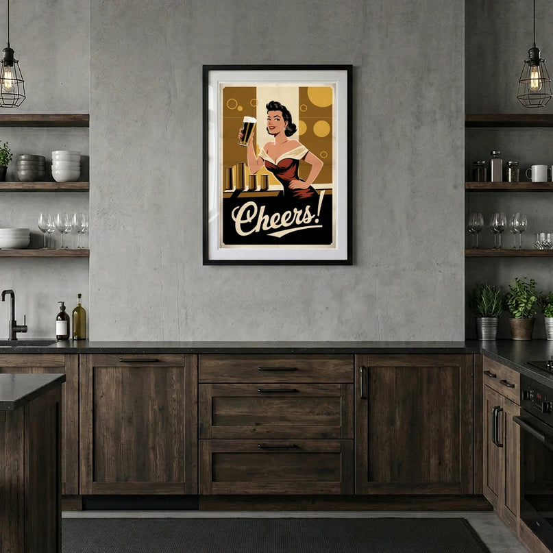 affiche pin up bière vintage