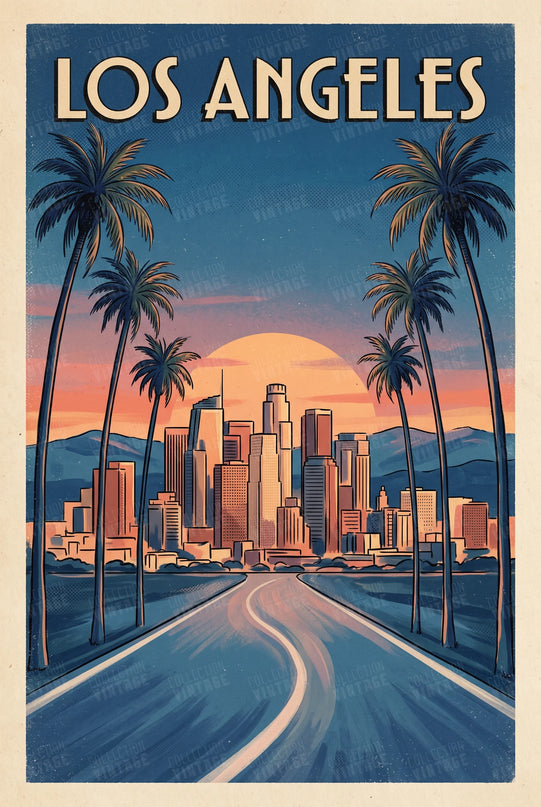 affiche los angeles art photographique vintage