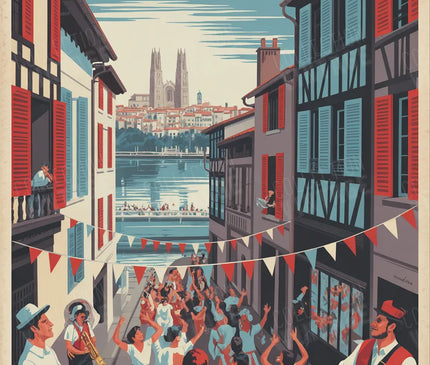 affiche cadeau ville de bayonne