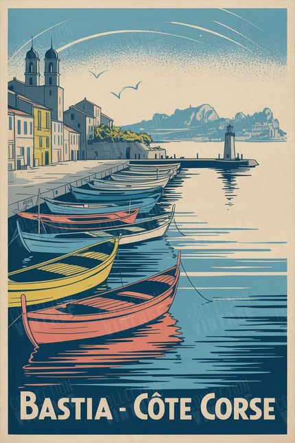 affiche bastia illustration cote corse