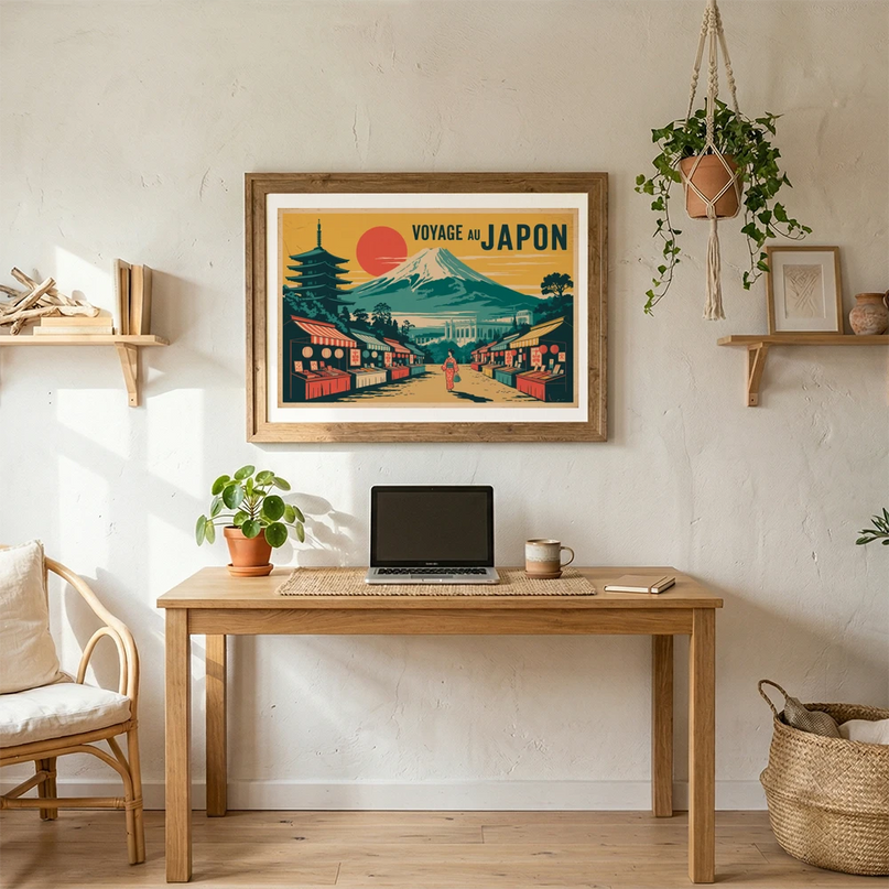 affiche japon style vintage retro