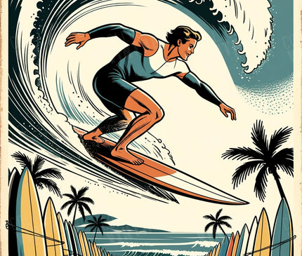 affiche session surf vintage