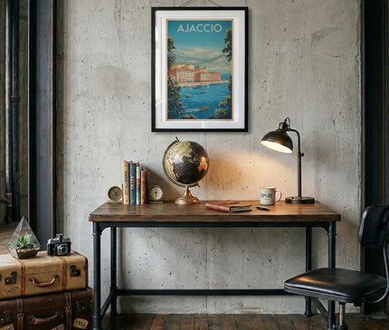 affiche ajaccio illustration minimaliste