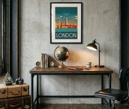 affiche londres skyline minimaliste