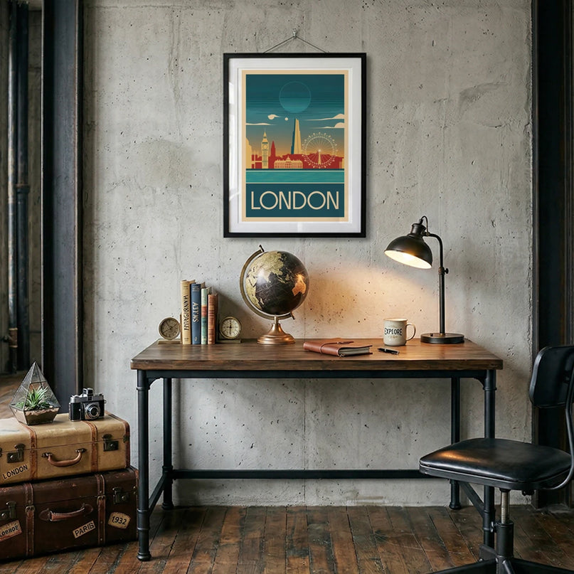 affiche londres skyline minimaliste