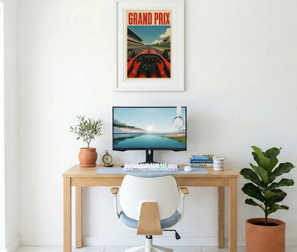 affiche grand prix f1 vue cockpit