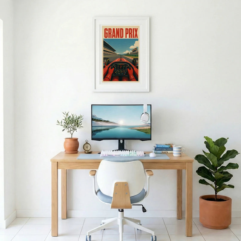 affiche grand prix f1 vue cockpit