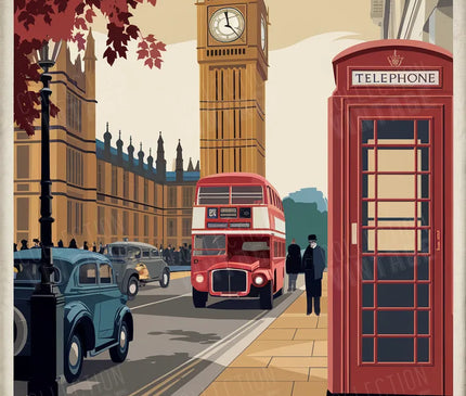 affiche londres style rétro
