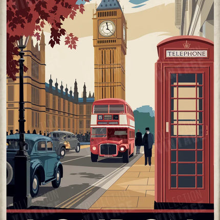 affiche londres style rétro