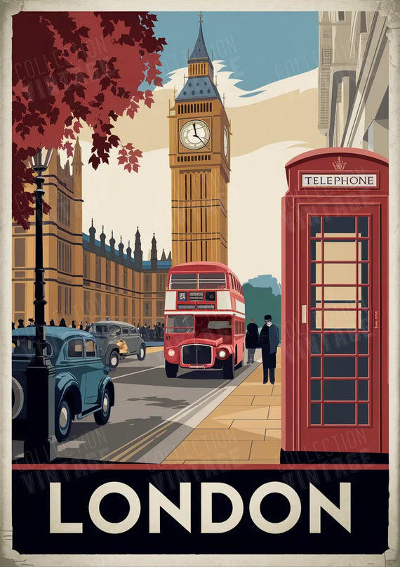 affiche londres style rétro