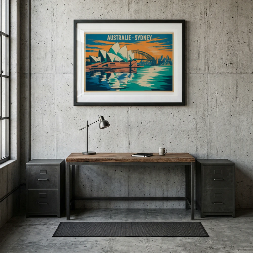 affiche australie déco intérieur industriel