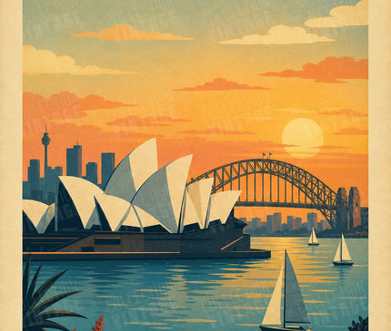 affiche sydney style contemporain vintage