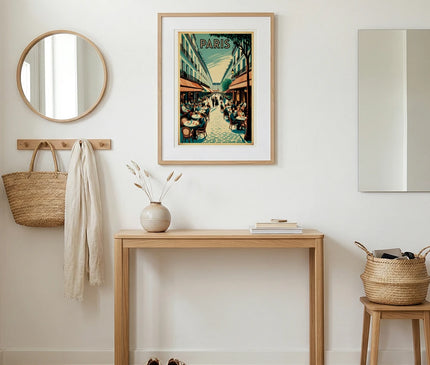 Affiche rue piétonne Paris