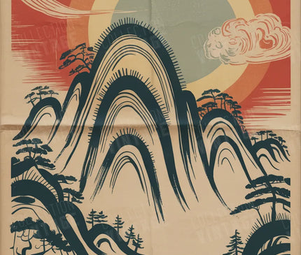 affiche chine design abstrait asiatique