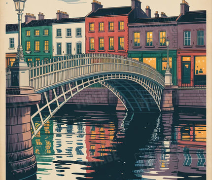 affiche dublin aquarelle vintage