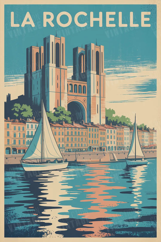 affiche ancienne la rochelle ville